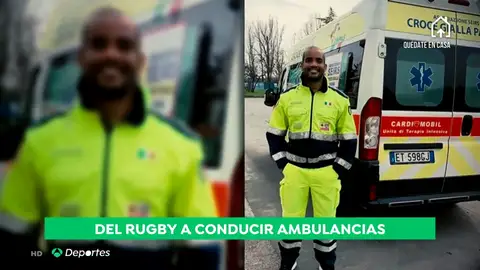 Maxime Mbandà, del rugby a conducir una ambulancia en la crisis del coronavirus en Italia: "La situación es bastante preocupante" Maxime Mbandà, del rugby a conducir una ambulancia en la crisis del coronavirus en Italia: "La situación es bastante preocupante"