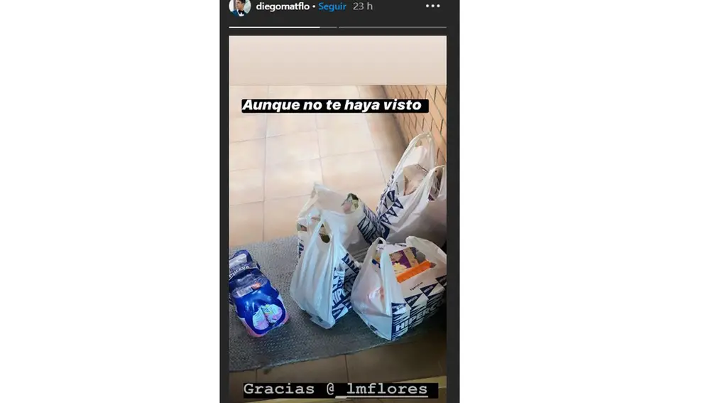 La compra que Laura Matamoros ha dejado en casa de su hermano Diego 