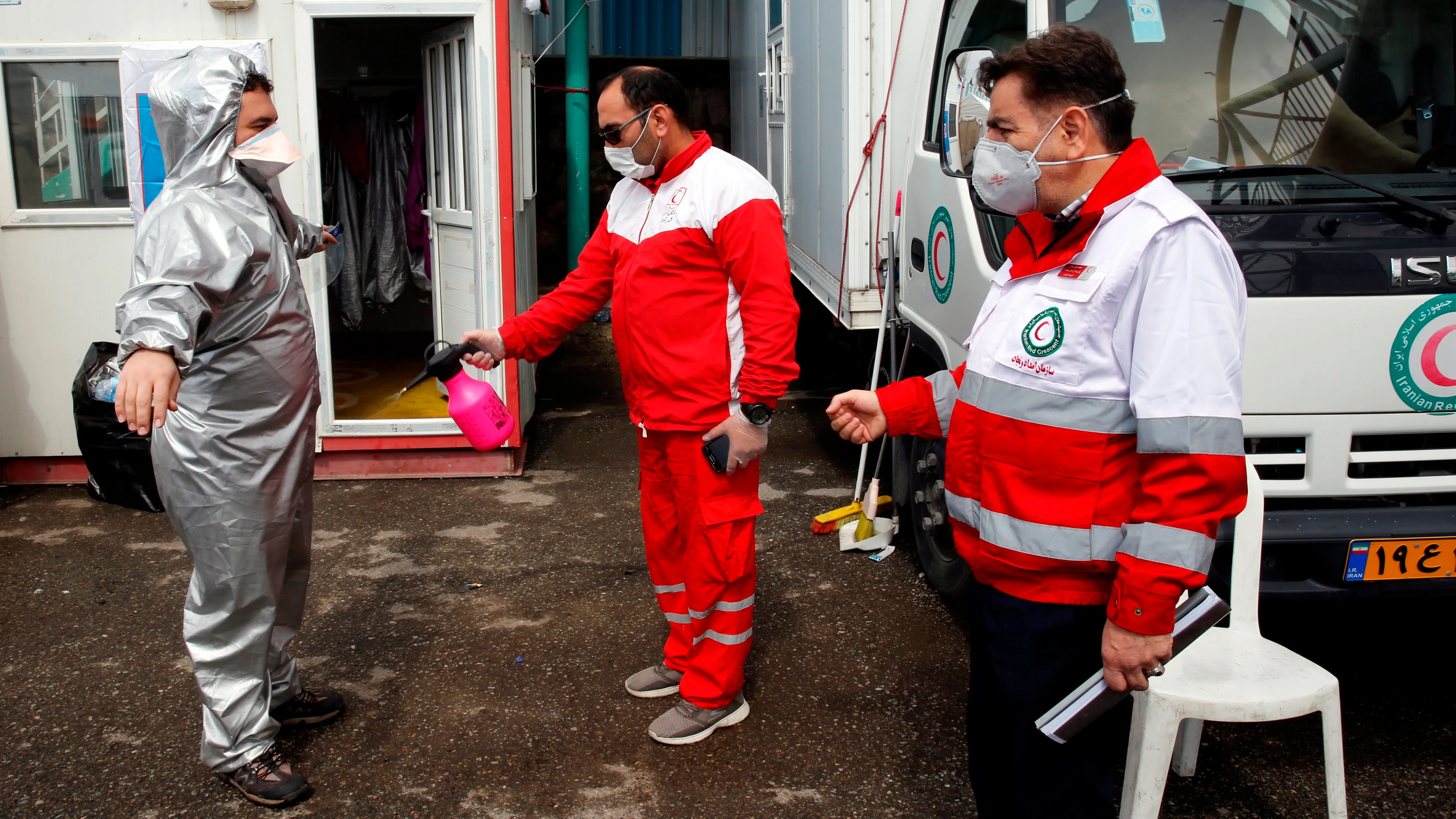 Un control contra el coronavirus en Teherán Un control contra el coronavirus en Teherán