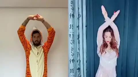 Garay se disfraza de tigre para bailar con Tamara Gorro durante su cuarentena por coronavirus Garay se disfraza de tigre para bailar con Tamara Gorro durante su cuarentena por coronavirus