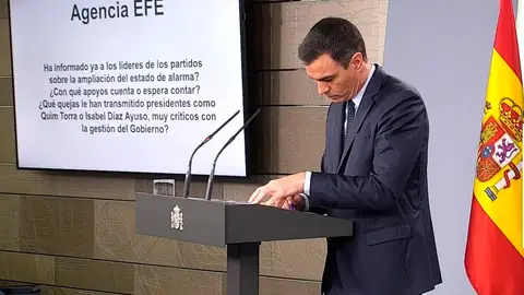 Pedro Sánchez en rueda de prensa Pedro Sánchez en rueda de prensa