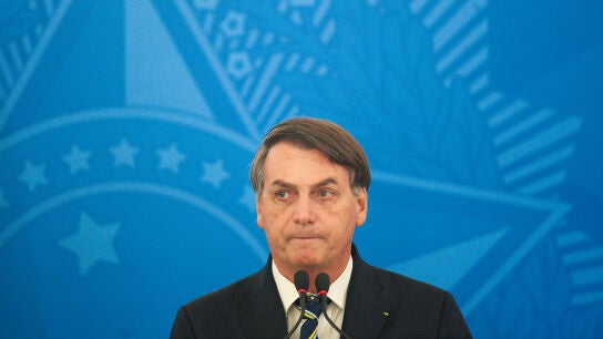 Jair Bolsonaro, durante una comparecencia