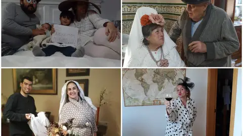 Una pareja 'se casa' confinada en su domicilio por el coronavirus tras la sorpresa de sus familiares Una pareja 'se casa' confinada en su domicilio por el coronavirus tras la sorpresa de sus familiares
