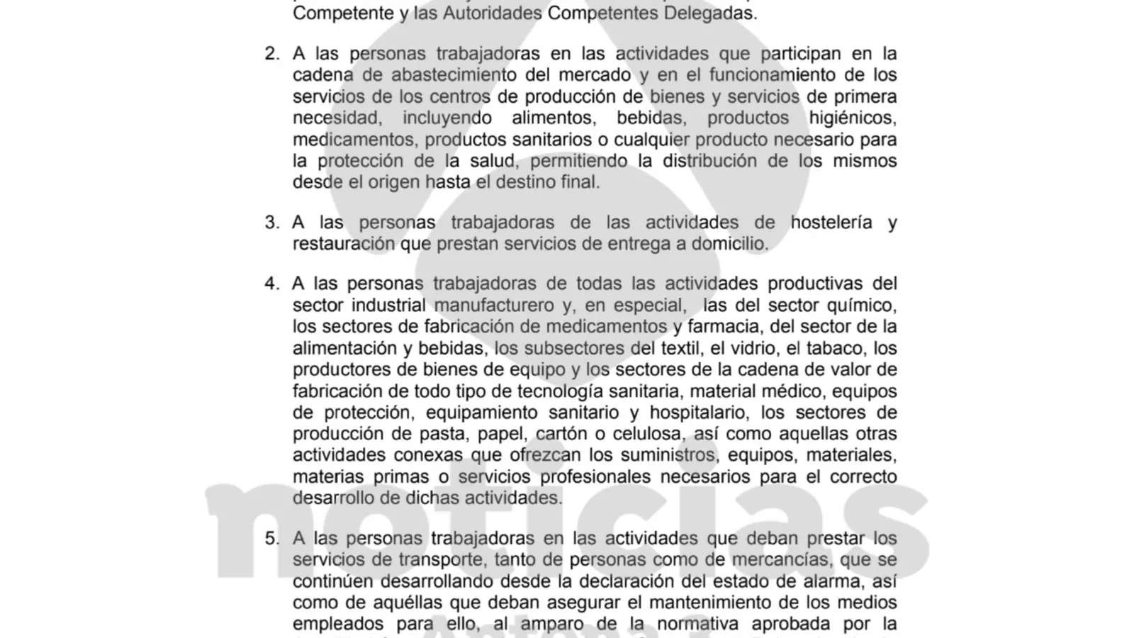 Relaci&oacute;n de personas trabajadoras a las que no resulta de aplicaci&oacute;n el permiso retribuido recuperable