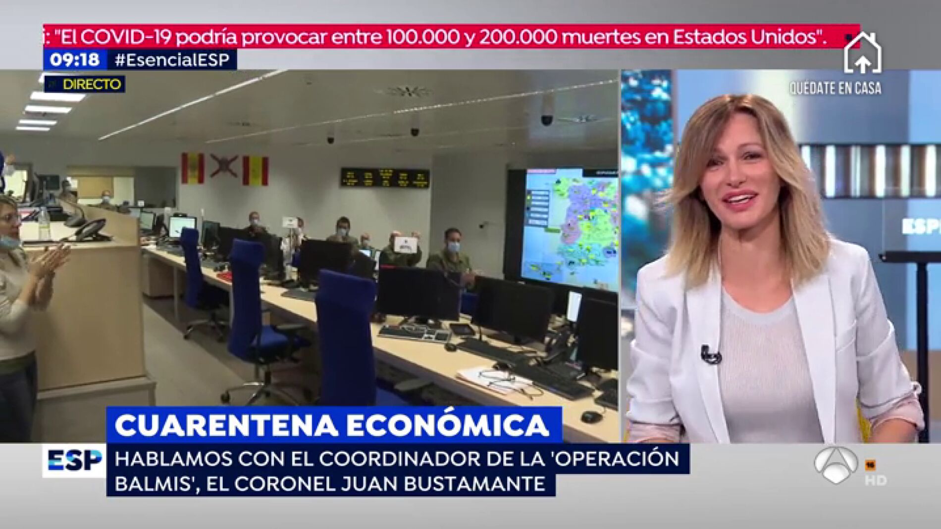 Los militares de la operaci&oacute;n 'Balmis' dedican un emocionante aplauso a Susanna Griso y el equipo de Espejo P&uacute;blico