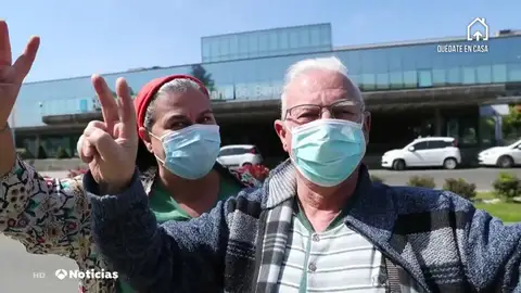 Supera el coronavirus. paciente