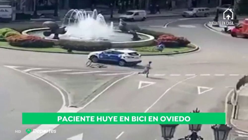 Un paciente, del que se desconoce si tiene coronavirus, huye en bici del hospital HUCA en Oviedo en pleno estado de alarma