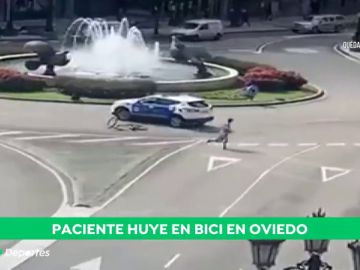 Un paciente, del que se desconoce si tiene coronavirus, huye en bici del hospital HUCA en Oviedo en pleno estado de alarma