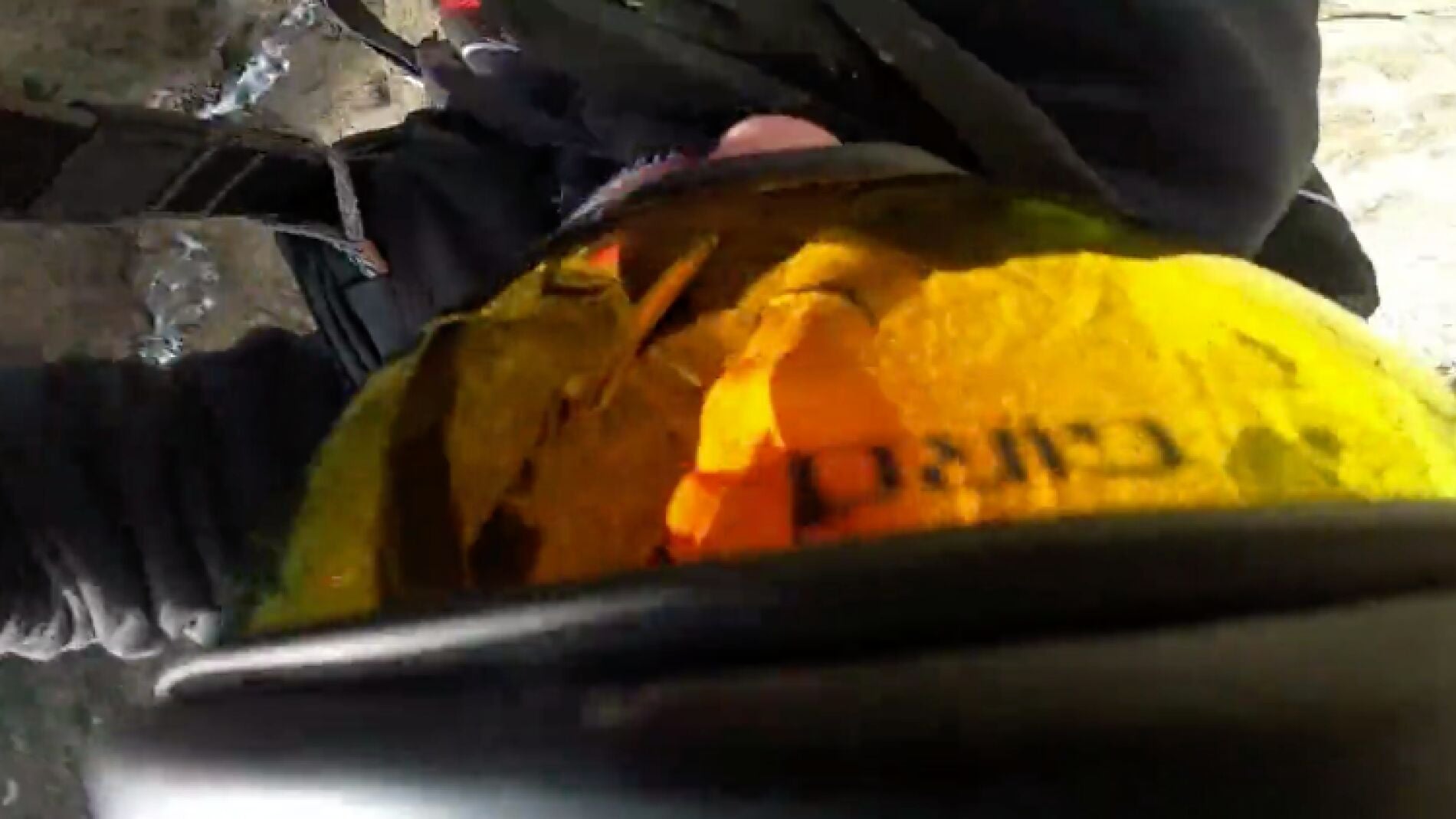 Momento del accidente del saltador base en Suiza