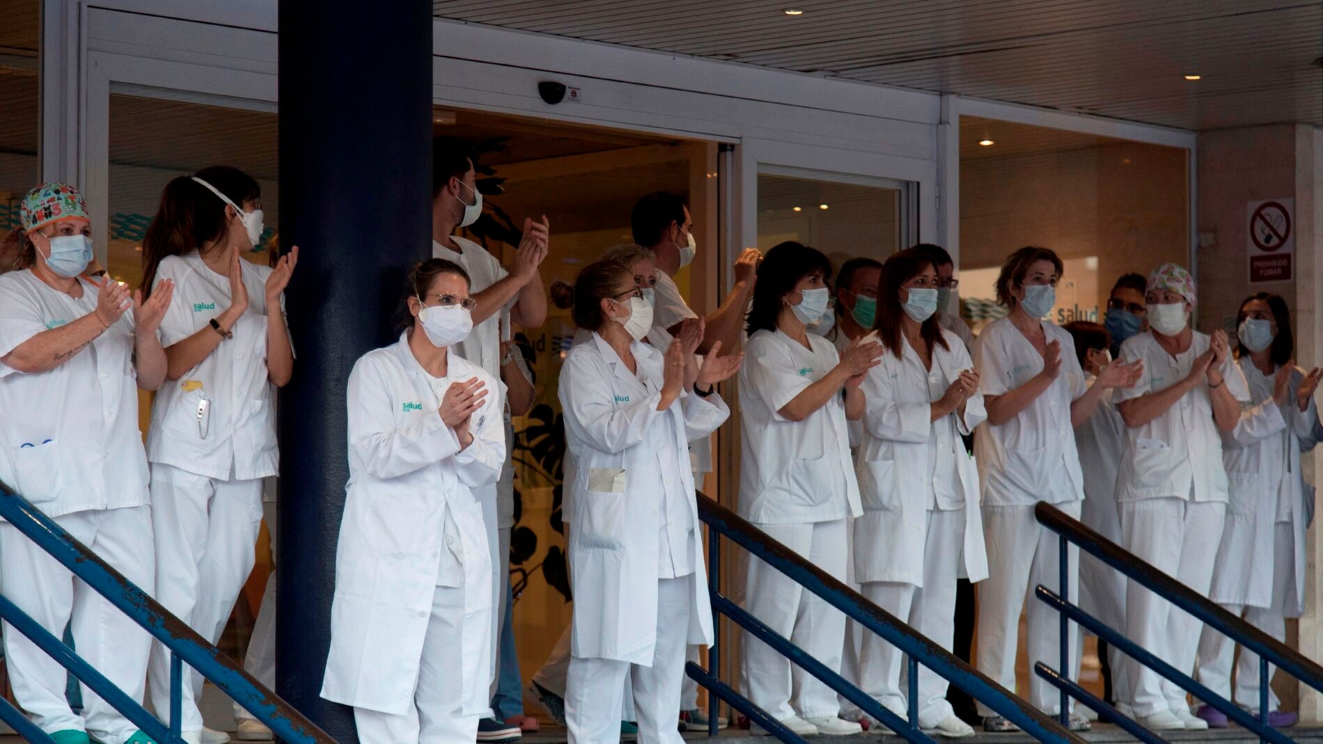 Los sanitarios del Hospital San Jorge, en Huesca