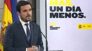 El ministro de Consumo Alberto Garz&oacute;n, durante una rueda de prensa