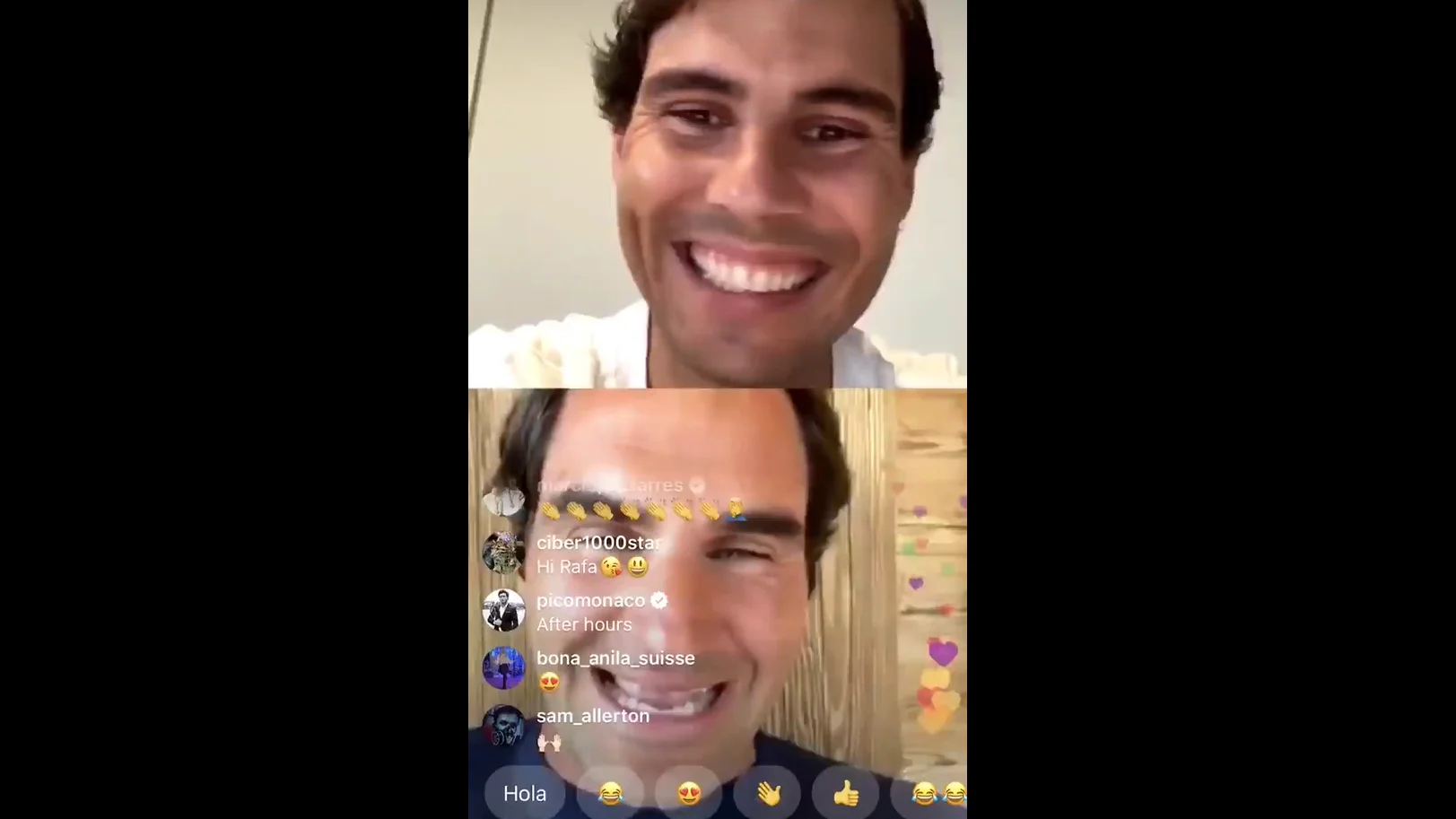 Nadal y Federer en directo