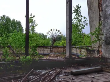Fotografía de la ciudad de Prípiat, en la zona de exclusión de Chernobyl Fotografía de la ciudad de Prípiat, en la zona de exclusión de Chernobyl