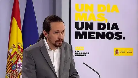 Pablo Iglesias, durante una rueda de prensa en Moncloa Pablo Iglesias, durante una rueda de prensa en Moncloa