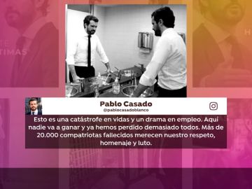 La singular fotografía de Pablo Casado pensando en la tragedia del coronavirus