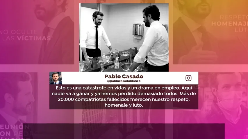 La singular fotograf&iacute;a de Pablo Casado pensando en la tragedia del coronavirus