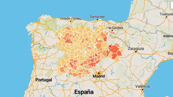 Mapa de contagios en Castilla y León a tiempo real Mapa de contagios en Castilla y León a tiempo real
