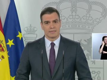 Pedro Sánchez en rueda de prensa