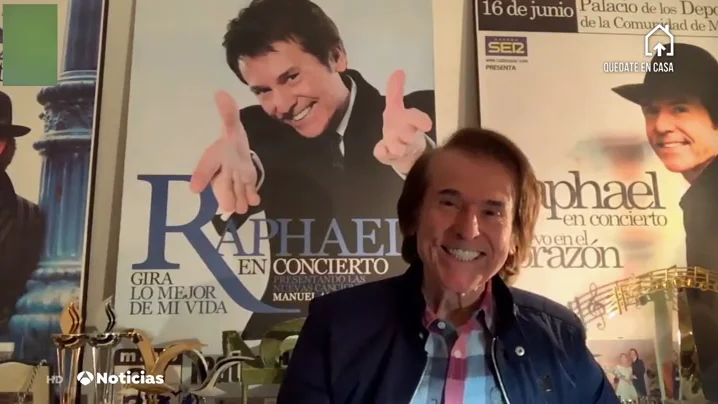 Rapahel, ante las preguntas de Mat&iacute;as Prats y M&oacute;nica Carrillo sobre el coronavirus: "No voy a dejar de cantar, hay que reinventarse"