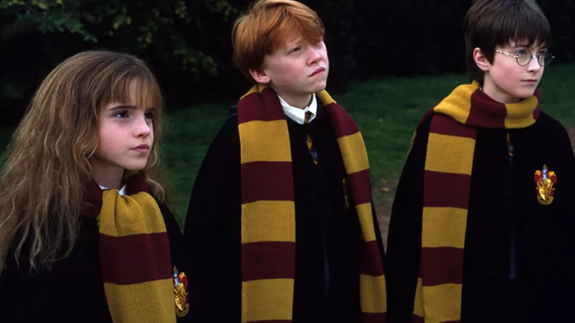 Harry Potter, Ron y Hermione en 'La piedra filosofal'