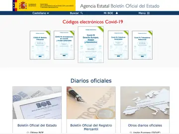 Pantallazo del BOE a través de internet Pantallazo del BOE a través de internet