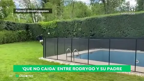 El espectacular 'que no caiga' entre Rodrygo y su padre en pleno confinamiento El espectacular 'que no caiga' entre Rodrygo y su padre en pleno confinamiento