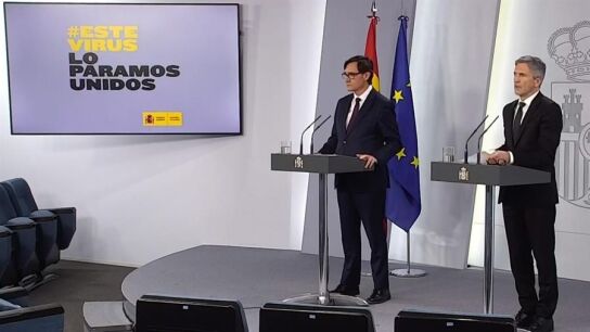 Salvador Illa, exministro de Sanidad, y el ministro de Interior, Fernando Grande-Marlaska