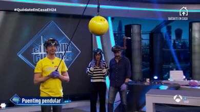 Marron se supera al realizar un 'puenting pendular' a lo grande en 'El Hormiguero 3.0'