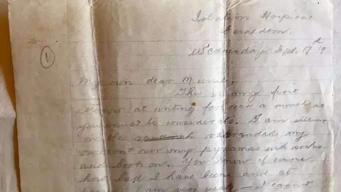 La carta del hombre enfermo de gripe espa&ntilde;ola 