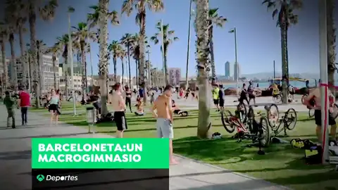 El 'macrogimnasio' de la Barceloneta El 'macrogimnasio' de la Barceloneta