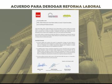 Acuerdo PSOE, Podemos y Bildu para la derogación de reforma laboral