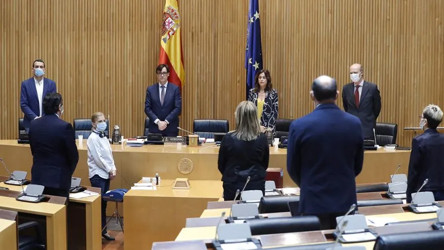 Minuto de silencio en la comisión en el Congreso del ministro de Sanidad, Salvador Illa Minuto de silencio en la comisión en el Congreso del ministro de Sanidad, Salvador Illa