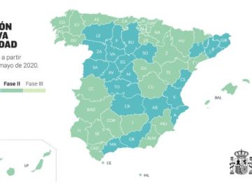 El mapa de las zonas de desescalada en España a partir del lunes 25 de mayo