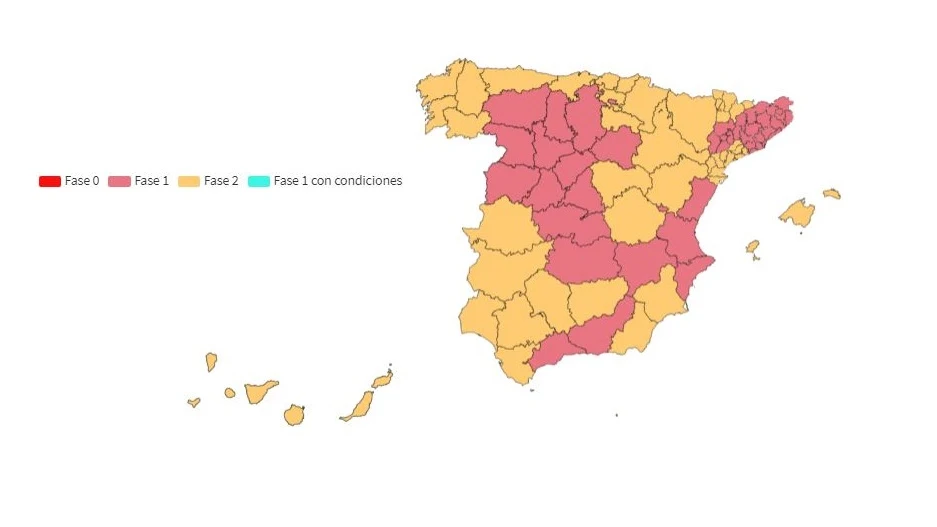 Mapa de coronavirus en Espa&ntilde;a