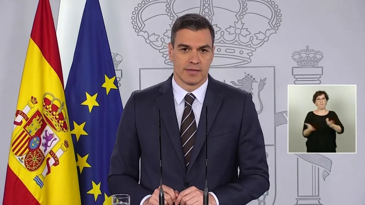 Pedro S&aacute;nchez hablando sobre el estado de alarma y el coronavirus