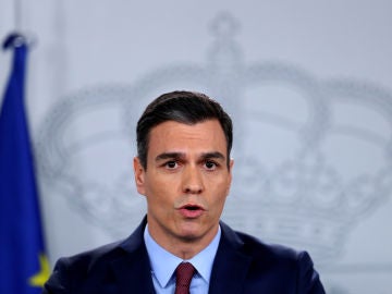 El presidente del Gobierno, Pedro Sánchez, durante una comparecencia