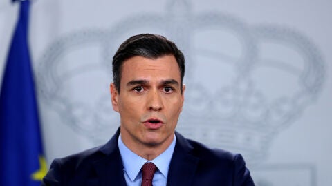 El presidente del Gobierno, Pedro S&aacute;nchez, durante una comparecencia