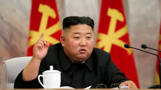 Kim Jong-un, durante el encuentro militar