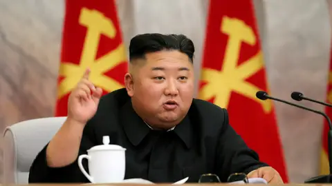 Kim Jong-un, durante el encuentro militar Kim Jong-un, durante el encuentro militar