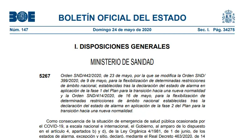 BOE del domingo 24 de mayo de 2020 BOE del domingo 24 de mayo de 2020