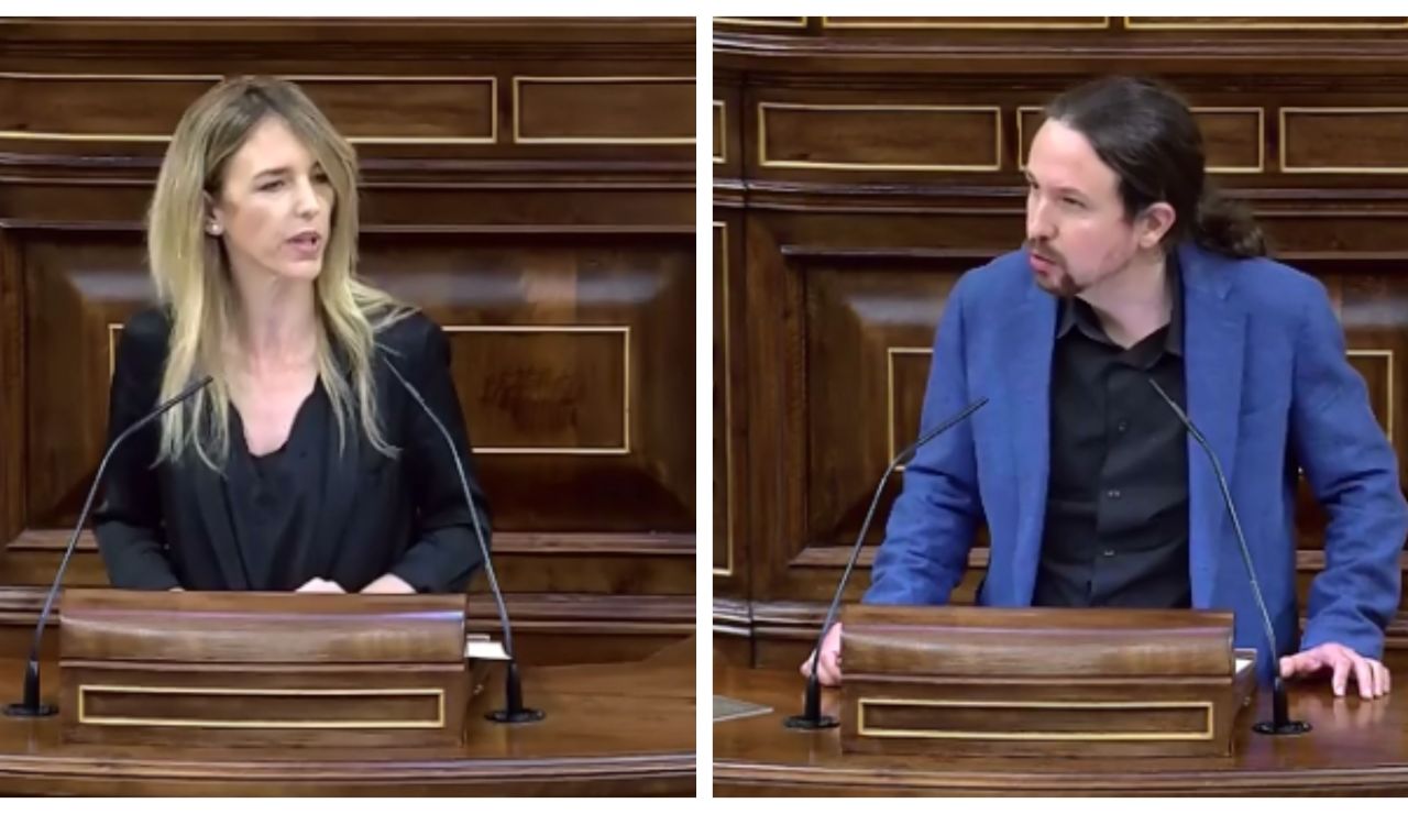Cayetana Álvarez de Toledo y Pablo Iglesias en el Congreso Cayetana Álvarez de Toledo y Pablo Iglesias en el Congreso