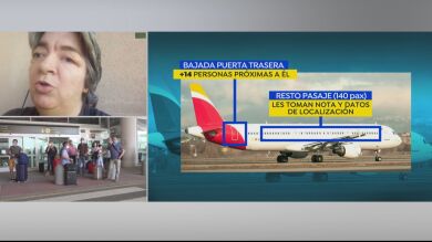 Una pasajera del avión con un positivo en coronavirus: 