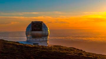Vista del mayor telescopio del mundo, el Grantecan, en Santa Cruz de Tenerife