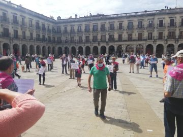 Concentración de los pensionistas en Vitoria