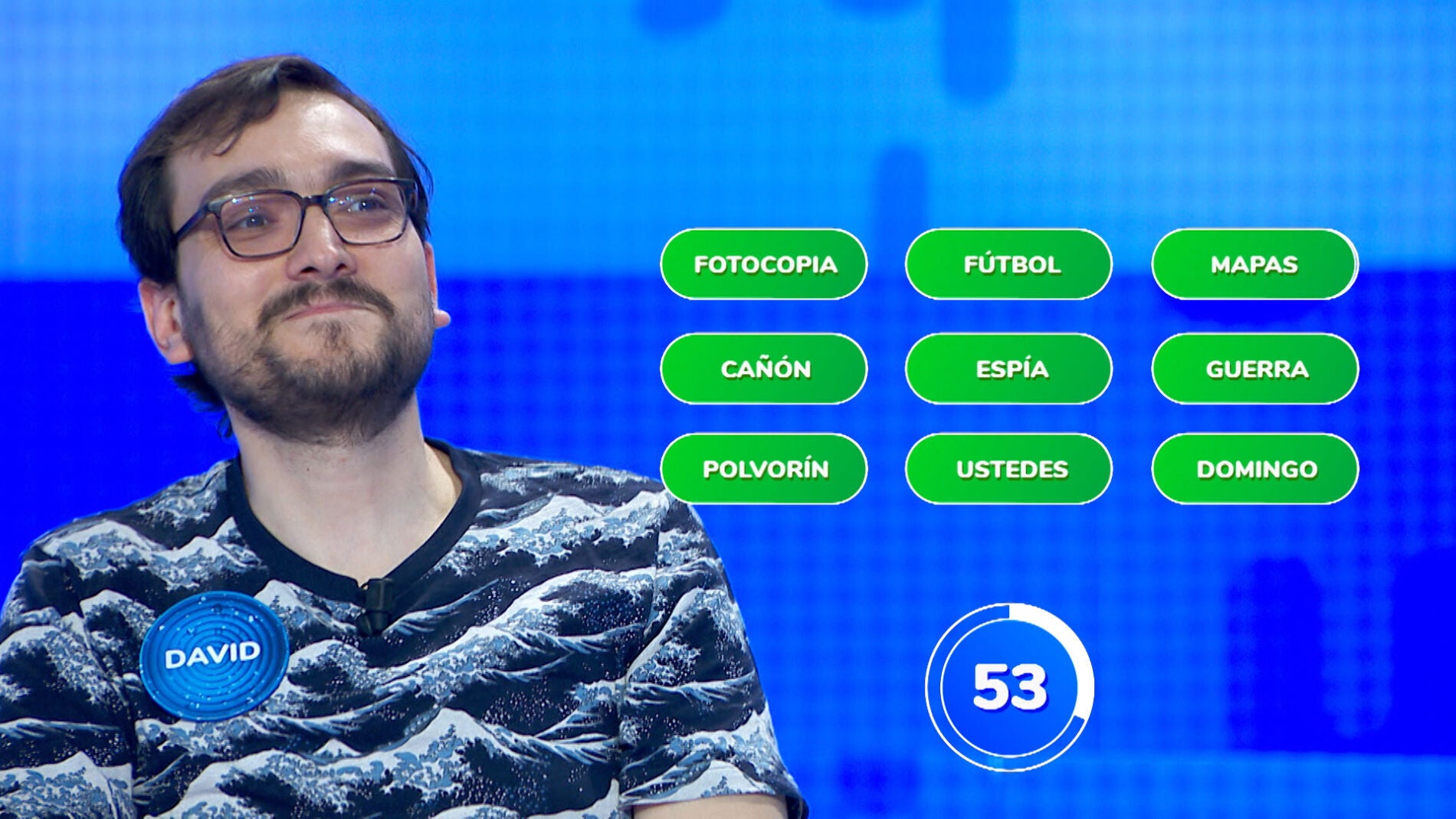 David paraliza el plató de ‘Pasapalabra’ con su admirable jugada en tan solo 22 segundos