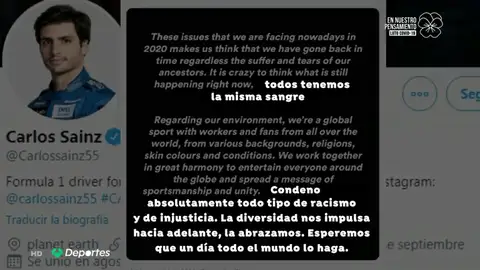 Carlos Sainz responde a Hamilton: "Es una locura lo que está sucediendo, todos tenemos la misma sangre" Carlos Sainz responde a Hamilton: "Es una locura lo que está sucediendo, todos tenemos la misma sangre"