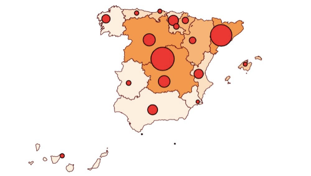 Mapa coronavirus España 