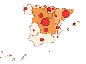 Mapa coronavirus España 