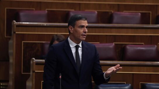 Pedro S&aacute;nchez en el Congreso de los Diputados donde se votar&aacute; la pr&oacute;rroga del estado de alarma 