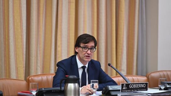 El ministro de Sanidad, Salvador Illa, durante su comparecencia en la Comisi&oacute;n correspondiente del Congreso